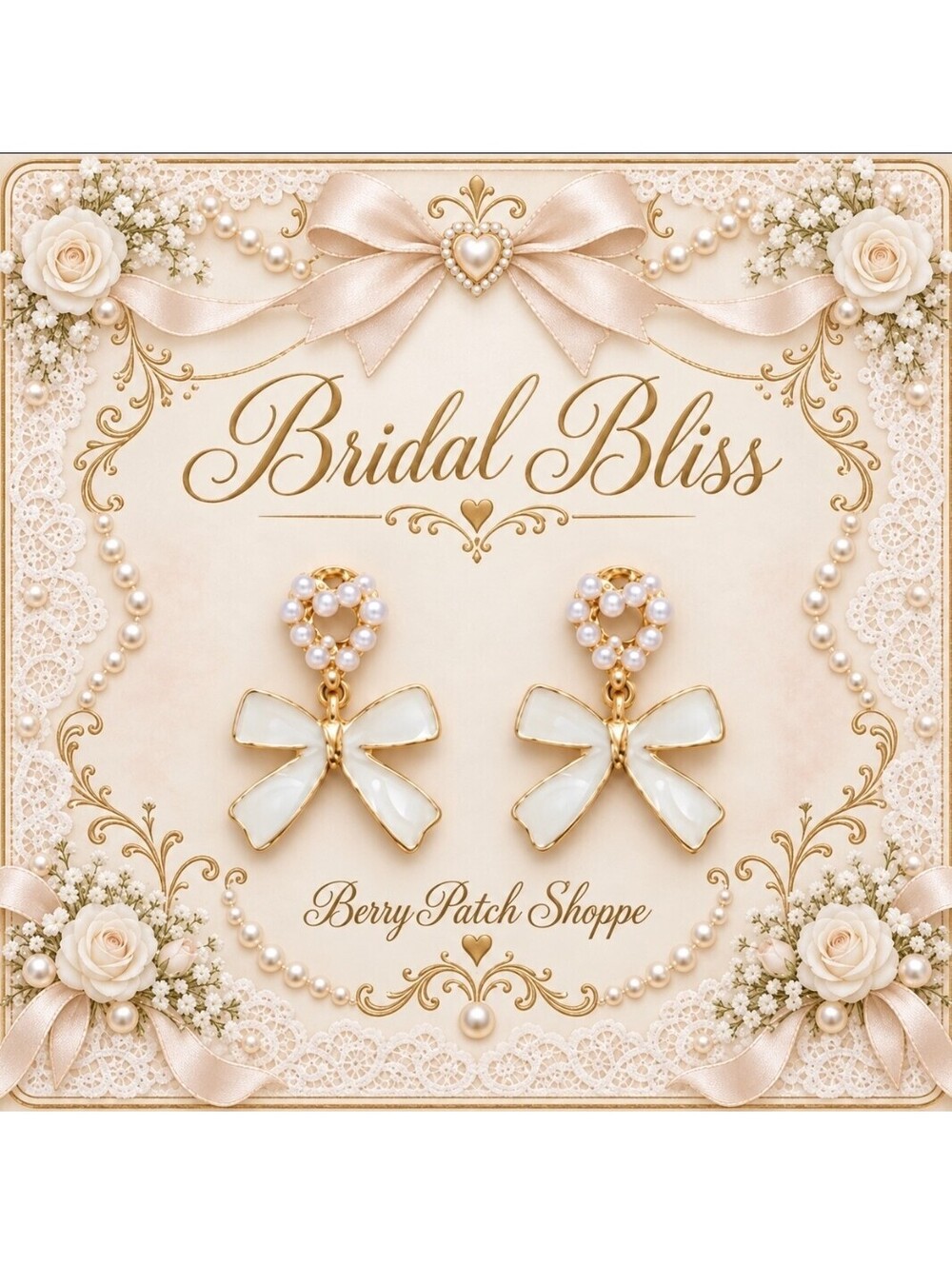 Bridal Bliss Wedding Day Pearl Heart Earrings